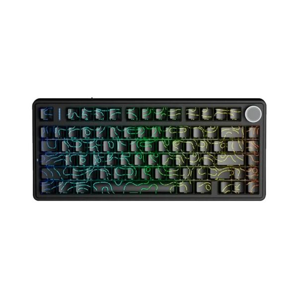TECLADO GAMER AULA F75 PRO (F75PRO) WIRED - BT - WIRELESS | BLACK CONTOUR | SWITCH STAR VECTOR | LED-RGB