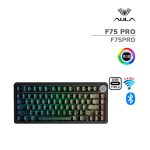 TECLADO GAMER AULA F75 PRO (F75PRO) WIRED - BT - WIRELESS | BLACK CONTOUR | SWITCH STAR VECTOR | LED-RGB