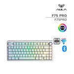 TECLADO GAMER AULA F75 PRO (F75PRO) WIRED - BT - WIRELESS | WHITE CONTOUR | SWITCH STAR VECTOR | LED-RGB