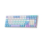 TECLADO GAMER AULA S100 PRO (S100PRO) WIRED - BT - WIRELESS | BLUE/WHITE/DARK PURPLE | SWITCH RED | LED-RGB
