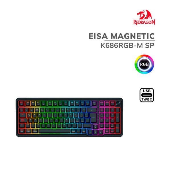 TECLADO GAMER REDRAGON EISA MAGNETIC (K686RGB-M SP) SWITCH MAGNETIC ULTRAMAG | LED-RGB