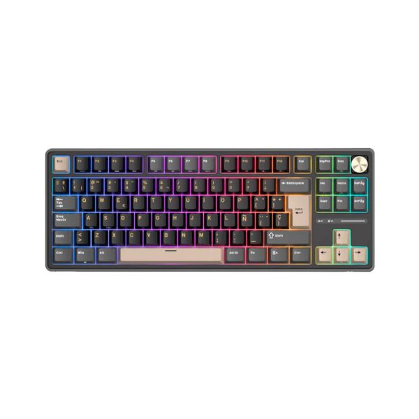 TECLADO GAMER ROYAL KLUDGE (R87PRO TKL) PHANTOM| CREAMY SWITCH| LED-RGB