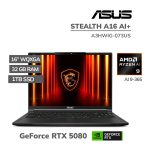 LAPTOP GAMER MSI STEALTH A16 AI+ A3HWIG-073US RYZEN AI 9-365 32GB 1TB SSD RTX 5080 16GB 16 QHD+ 240HZ WINDOWS 11