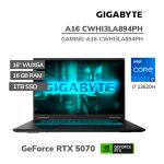 LAPTOP GAMER GIGABYTE A16 CWHI3LA894PH CORE I7-13620H 16GB DDR5 1TB SSD T VIDEO RTX 5070 8GB 16″ WUXGA 165HZ WINDOWS 11 (GAMING-A16-CWHI3LA894PH)