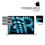 APPLE MACBOOK AIR 13 CHIP M5 16GB 512GB SSD 13 RETINA MAC OS ( MDHH4LL/A ) SKY BLUE