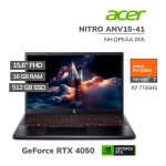 LAPTOP GAMER ACER NITRO ANV15-41 RYZEN 7 7735HS 16GB 512GB SSD RTX 4050 6GB 15.6 FHD WINDOWS 11 (NH.QPEAA.005)