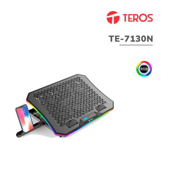 COOLER PARA LAPTOP TEROS (TE-7130N) 10" - 19" | 3 FAN 11CM | LED-RGB
