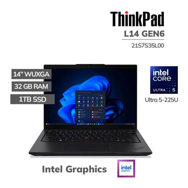 LAPTOP LENOVO THINKPAD L14 GEN6 ULTRA 5-225U 32GB 1TB SSD 14" WUXGA WINDOWS 11 (21S7S35L00)