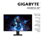 MONITOR GAMER GIGABYTE GS25F14 25" FHD IPS 144HZ 1MS