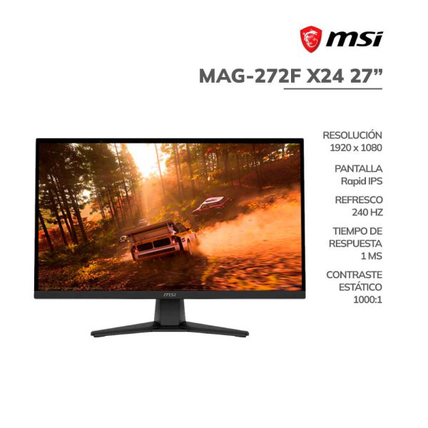 MONITOR GAMER MSI 27" (MAG-272F X24) PANEL RAPID IPS | 240HZ - 0.5MS | HDMI - DP
