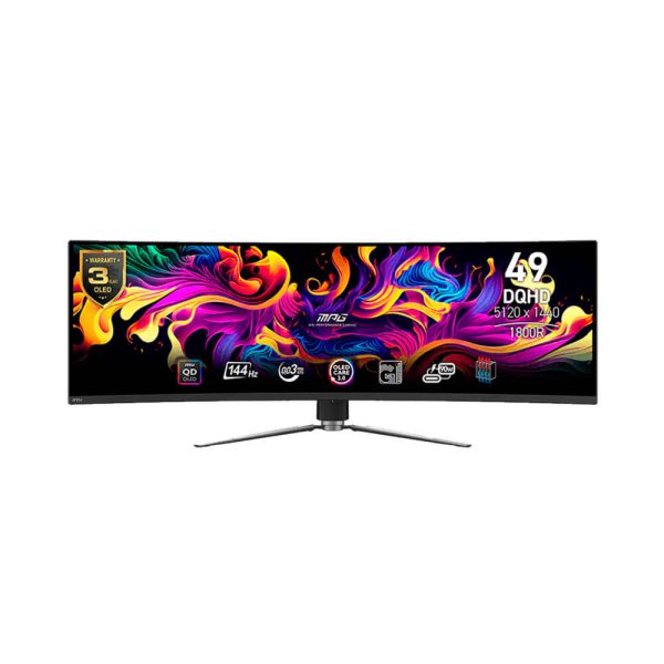 MONITOR GAMER MSI 49" ( MPG-491CQP-QD-OLED ) PANEL QD-OLED CURVO | DQHD 5120X1440 | 144HZ - 0.03MS | HDMI - DP