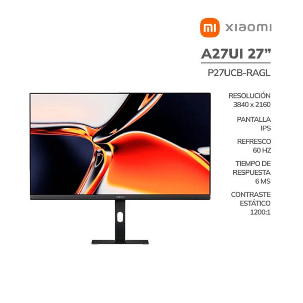 MONITOR XIAOMI 27" (A27UI) PANEL IPS | 4K UHD 3840X2160 | 60HZ - 6MS| HDMI - DP (P27UCB-RAGL)