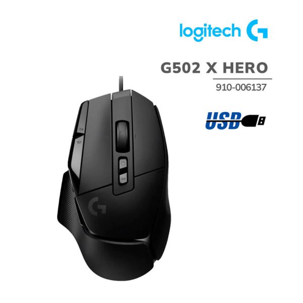 MOUSE GAMER LOGITECH G502 X HERO (910-006137) HERO 25K| BLACK