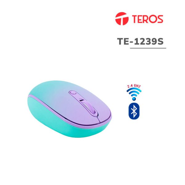 MOUSE TEROS (TE-1239S) PURPLE | WIRELES - BT