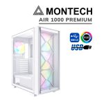 CASE MONTECH AIR 1000 PREMIUM S/FUENTE|LED-RGB|VIDRIO/MESH|BLANCO