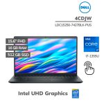 LAPTOP DELL 4CDJW CORE I7-1355U 16GB DDR4 512GB SSD 15.6 FHD TOUCHSCREEN WINDOWS 11 (LDC15250-7427BLK-PUS)