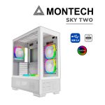 CASE MONTECH SKY TWO WHITE ( SKY TWO-W ) S/ FUENTE | VIDRIO TEMPLADO | LED-ARGB