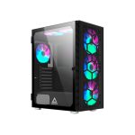 CASE MONTECH X3 GLASS BLACK S/FUENTE|VIDRIO TEMPLADO|LED-RGB|NEGRO - Imagen 2