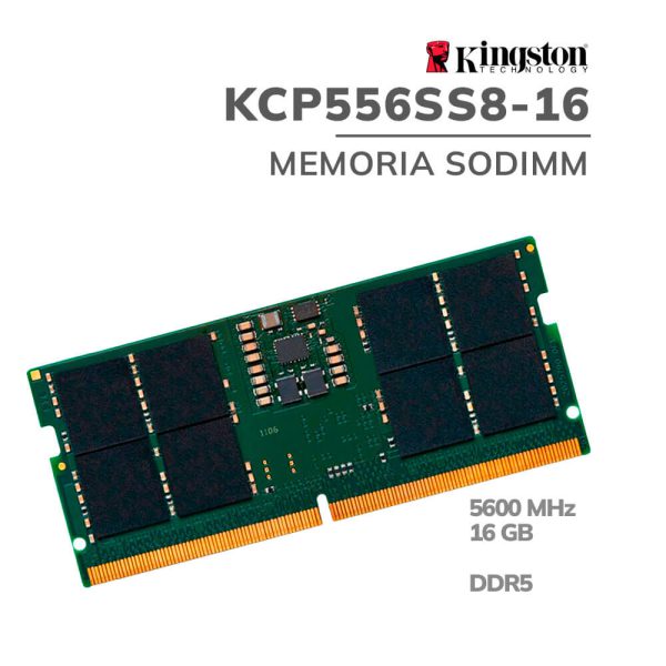 MEMORIA SODIMM KINGSTON 16GB/5600MHZ DDR5 (KCP556SS8-16)