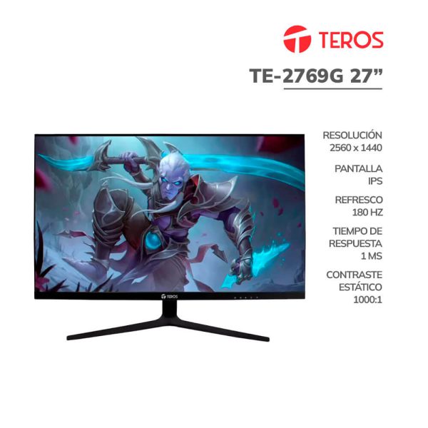 MONITOR GAMER TEROS 27" (TE-2769G) PANEL IPS | QHD 2560X1440 | 180HZ - 1MS | 2 HDMI - 2 DP