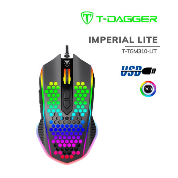MOUSE GAMER T-DAGGER IMPERIAL LITE (T-TGM310-LIT) 10K DPI | LED-RGB