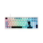 TECLADO GAMER AULA F99 (F99) SWITCH GRAY WOOD V3 | BLUE/WHITE/DARK PURPLE | LED-RGB
