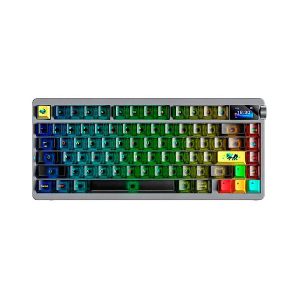 TECLADO GAMER AULA NOVA75 (NOVA75) SWITCH DREAM SAKURA | BLACK TRANSLUCENT | WIRED - WIRELESS -BT | LED-RGB