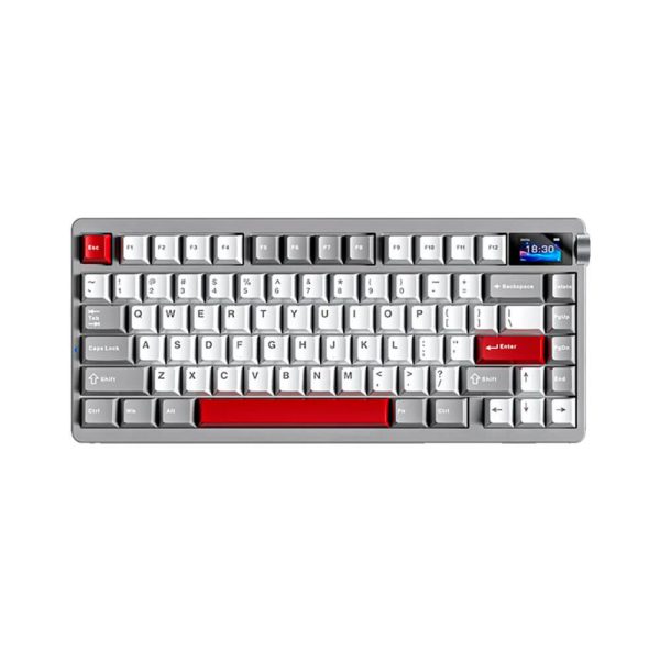 TECLADO GAMER AULA (NOVA75) SWITCH CARAMEL LATTE | GREY/WHITE/RED | WIRED - WIRELESS -BT | LED-RGB