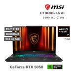 LAPTOP GAMER MSI CYBORG 15 AI B2HWEKG-071US RYZEN 7 260 16GB 512GB SSD GEFORCE RTX 5050 8GB 15.6 FHD 144HZ WINDOWS 11