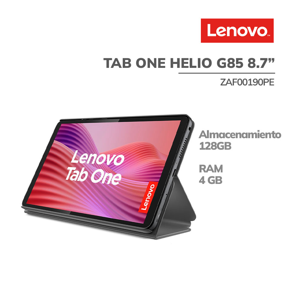ZAF00190PE TABLET LENOVO TAB ONE HELIO G85 | 4GB RAM | 128GB EMMC | 8.7" HD IPS | ANDOID 14 ( ZAF00190PE ) - Imagen 1