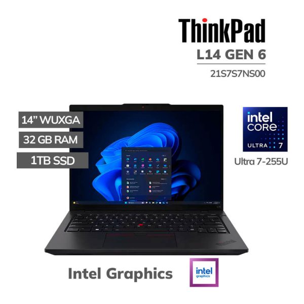 LAPTOP LENOVO THINKPAD L14 GEN 6 ULTRA 7-255U 32GB DDR5 1TB SSD 14" WUXGA WINDOWS 11 PRO (21S7S7NS00)