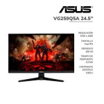 MONITOR GAMER ASUS TUF VG259Q5A 24.5" FULL HD - IPS | 200HZ - 0.3MS | HDMI - DP