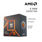 PROCESADOR AMD RYZEN 5 7600 3.8GHZ - 32MB | AM5 (100-100001015BOX)