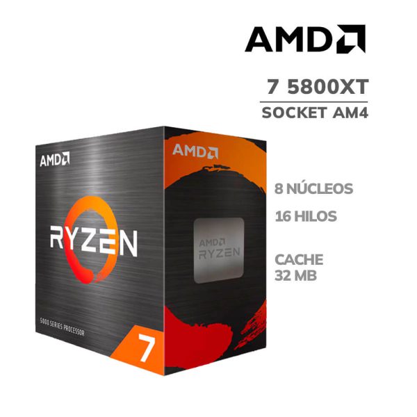 PROCESADOR AMD RYZEN 7 5800XT 3.80 / 4.80 GHZ - 32MB (100-100001582WOF) AM4