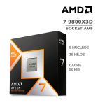 PROCESADOR AMD RYZEN 7 9800X3D 4.7GHZ - 96MB (100-100001084WOF) AM5
