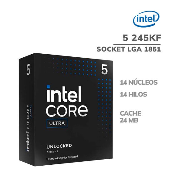 PROCESADOR INTEL CORE ULTRA 5 245KF (BX80768245KF) LGA 1851