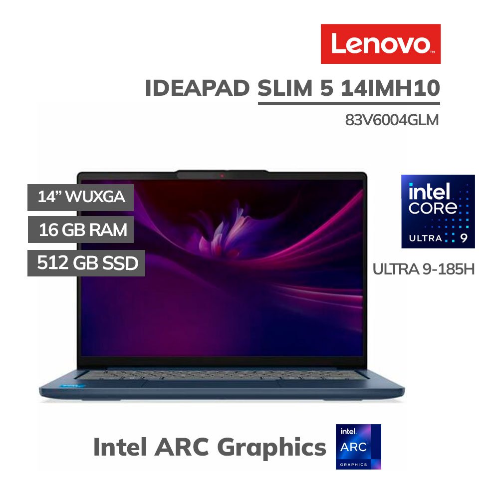 83V6004GLM LAPTOP LENOVO IDEAPAD SLIM 5 14IMH10 ULTRA 9-185H 16GB 512GB SSD 14 WUXGA OLED FREEDOS (83V6004GLM) - Imagen 1