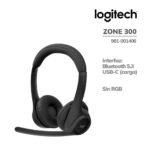 AUDIFONO LOGITECH ZONE 300 (981-001406) BLUETOOTH/NEGRO