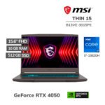 LAPTOP GAMER MSI THIN 15 B13VE-3015PE I7-13620H 16GB 512GB SSD T. VIDEO RTX 4050 6GB 15.6 FHD 144HZ WINDOWS 11 (9S7-16R831-3015)