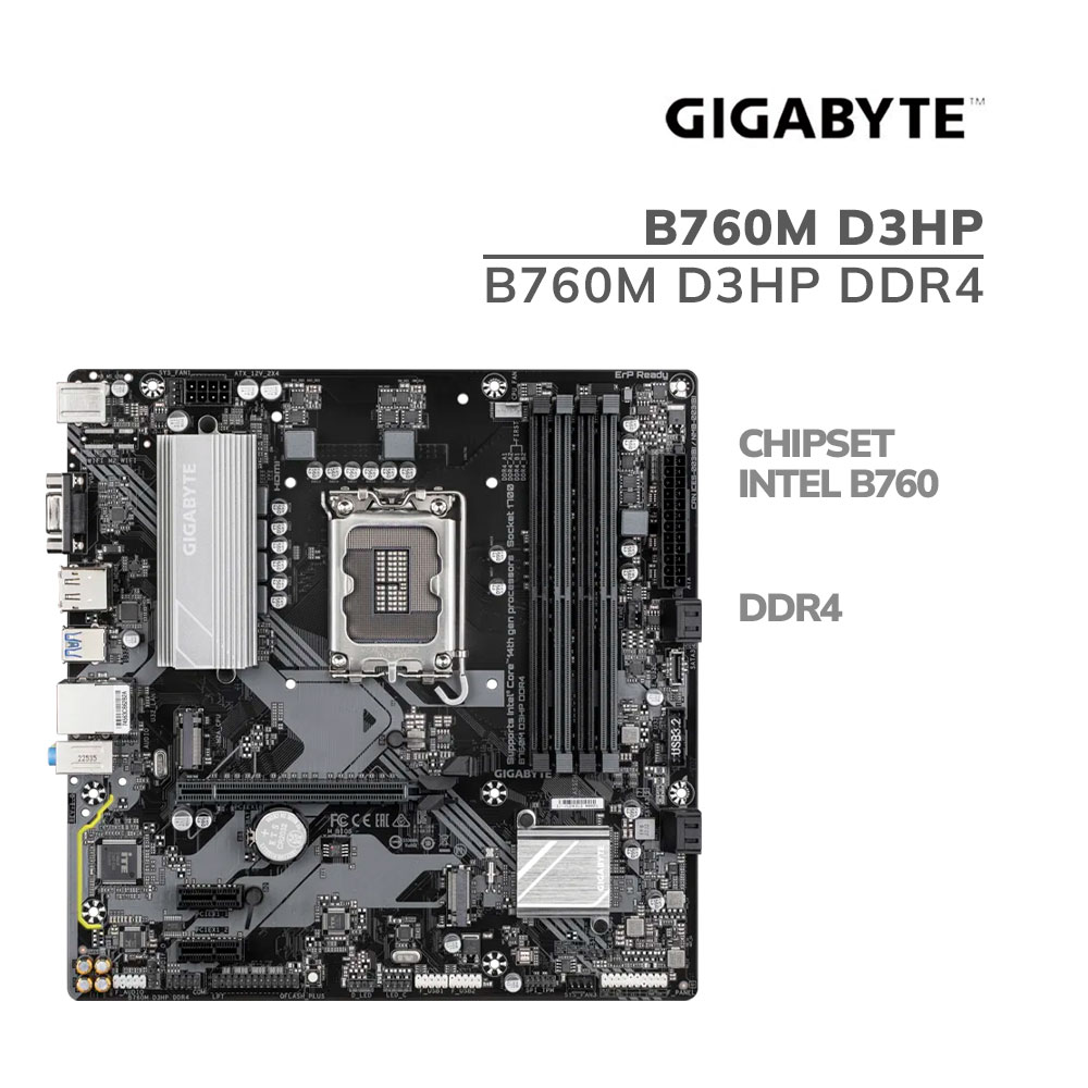 B760M-D3HP-DDR4 MAINBOARD GIGABYTE B760M D3HP ( B760M D3HP DDR4 ) LGA 1700 - Imagen 1