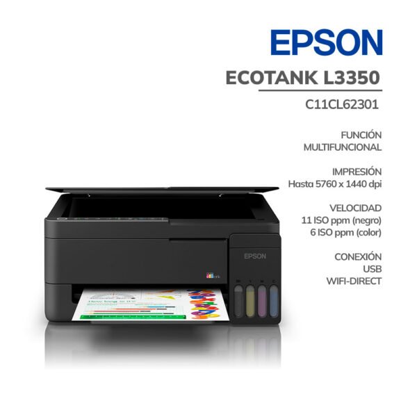 IMPRESORA MULTIFUNCIONAL EPSON ECOTANK L3350 WIFI (C11CL62301)