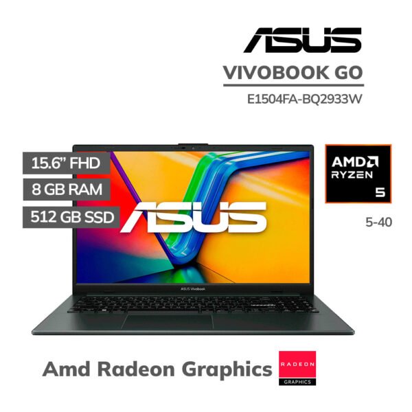 LAPTOP ASUS VIVOBOOK GO E1504FA-BQ2933W RYZEN 5-40 8GB 512GB SSD 15.6 FHD WINDOWS 11 (90NB0ZR2-M04PD0)