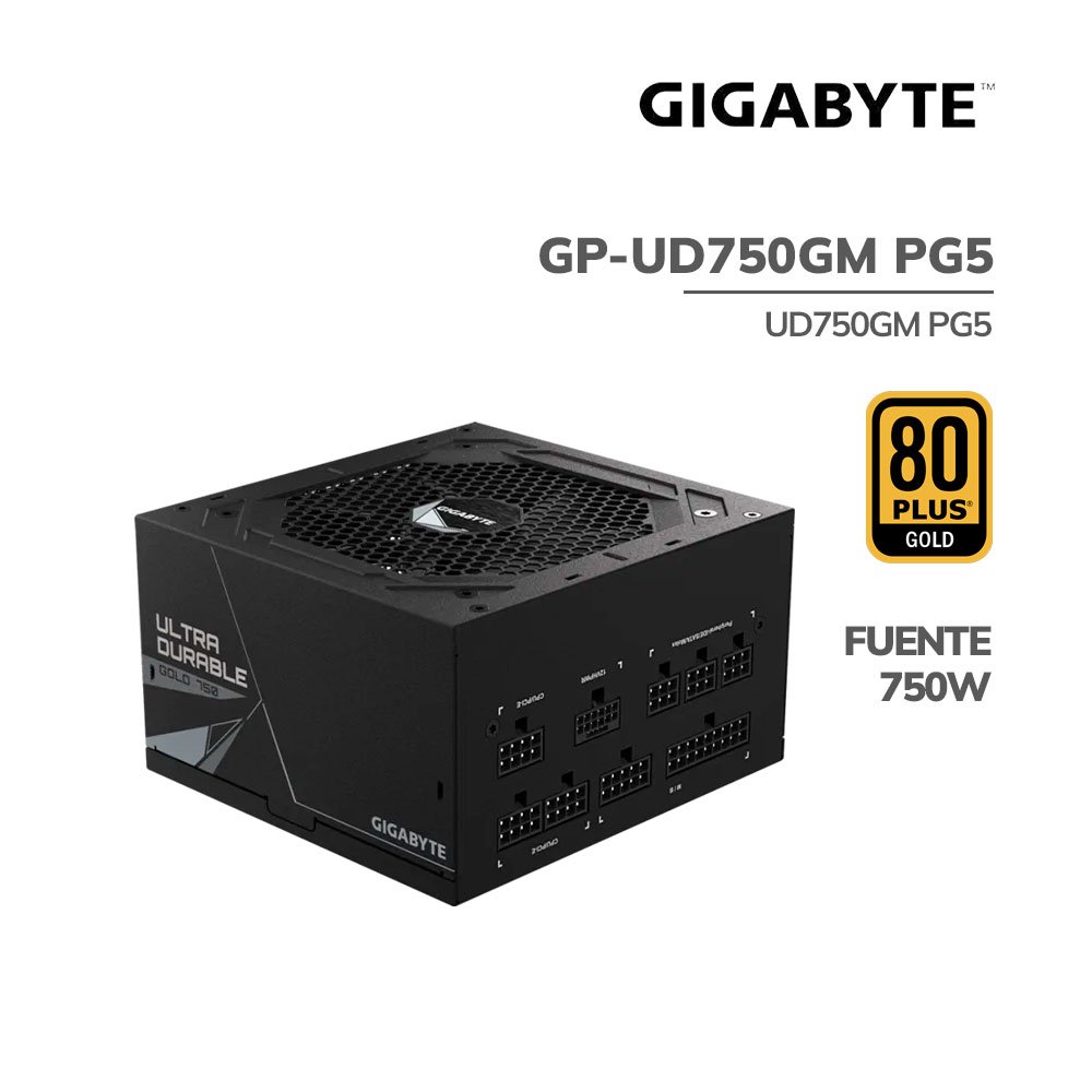 GP-UD750GM-PG5_ FUENTE DE PODER GIGABYTE 750W ( GP-UD750GM PG5 ) 80 PLUS GOLD | FULL MODULAR - Imagen 1