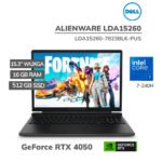 LAPTOP GAMER DELL ALIENWARE LDA15260 CORE 7 240H 16GB DDR5 512GB SSD RTX 4050 6GB 15.3 WUXGA WINDOWS 11 (LDA15260-7823BLK-PUS)