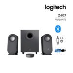 PARLANTE LOGITECH Z407 BLUETOOTH 2.1 BLACK 80W