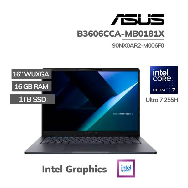LAPTOP ASUS EXPERTBOOK B3606CCA-MB0181X ULTRA 7 255H 16GB 1TB SSD 16" WUXGA IPS WINDOWS 11 PRO (90NX0AR2-M006F0)