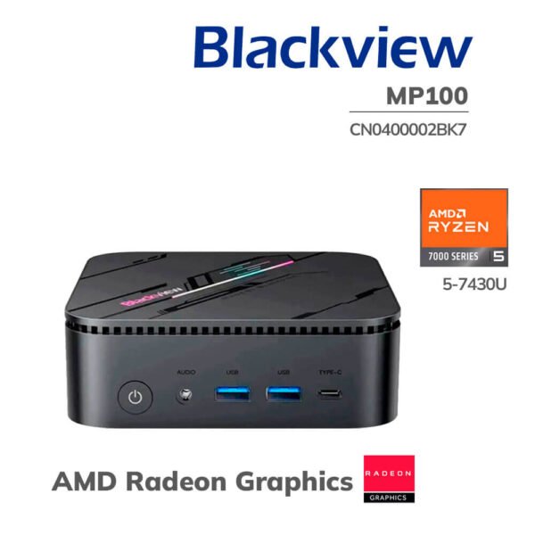 MINI PC NUC BLACKVIEW MP100 RYZEN 5-7430U 16GB 512GB SSD WINDOWS 11 PRO (CN0400002BK7)