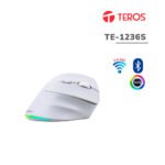 MOUSE INALAMBRICO TEROS (TE-1236S) ERGONOMICO | WIRELES - BT | WHITE