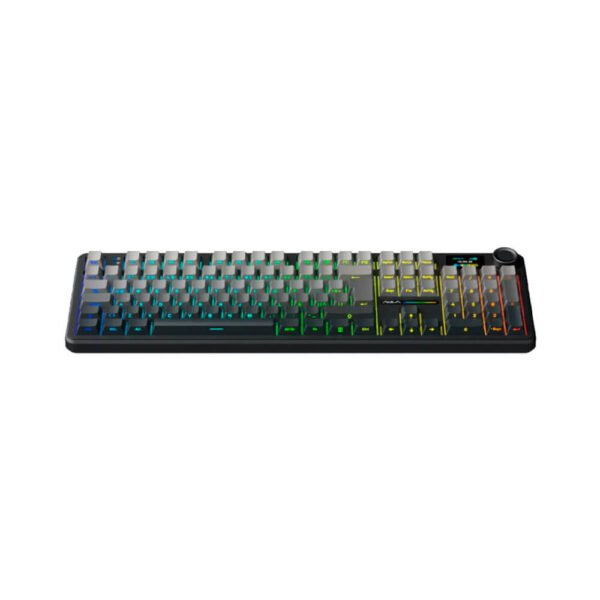 TECLADO GAMER AULA F108 PRO (F108-PRO-SP) WIRED - BT - WIRELESS | BLACK DEGRADED | SWITCH RAIN DROP | LED-RGB