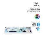 TECLADO GAMER AULA F108 PRO (F108-PRO-SP) WIRED - BT - WIRELESS | BLUE/WHITE/DARK PURPLE | SWITCH REAPER | LED-RGB